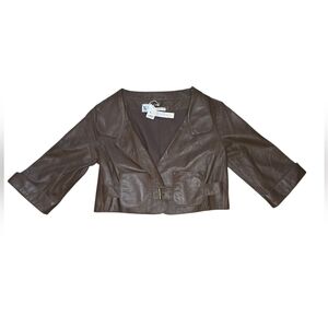 Women's Brown Faux Leather Jacket  NWT Size S